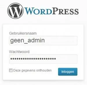 Wordpress login